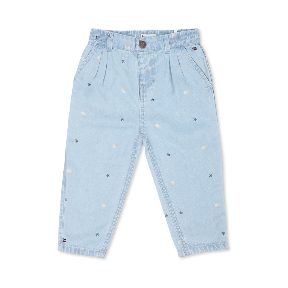 Tommy Hilfiger Blå Blommig Denim Jeans Blue, Flicka