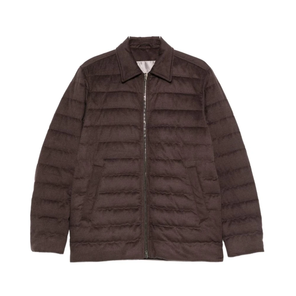 Herno Zip Collar Jacket - Male - Winter Jackets - Brown - L - Jackets