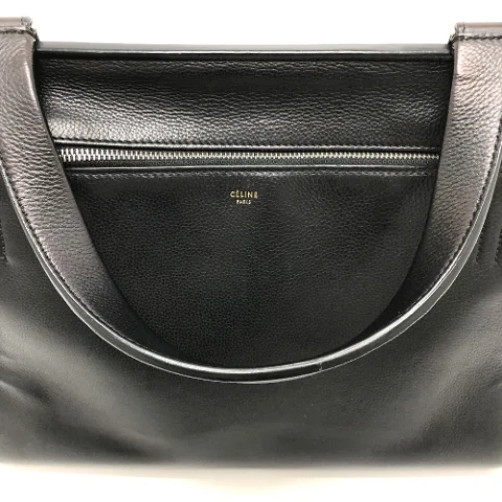 Celine Vintage Pre-owned Leather shoulder-bags Black Dames