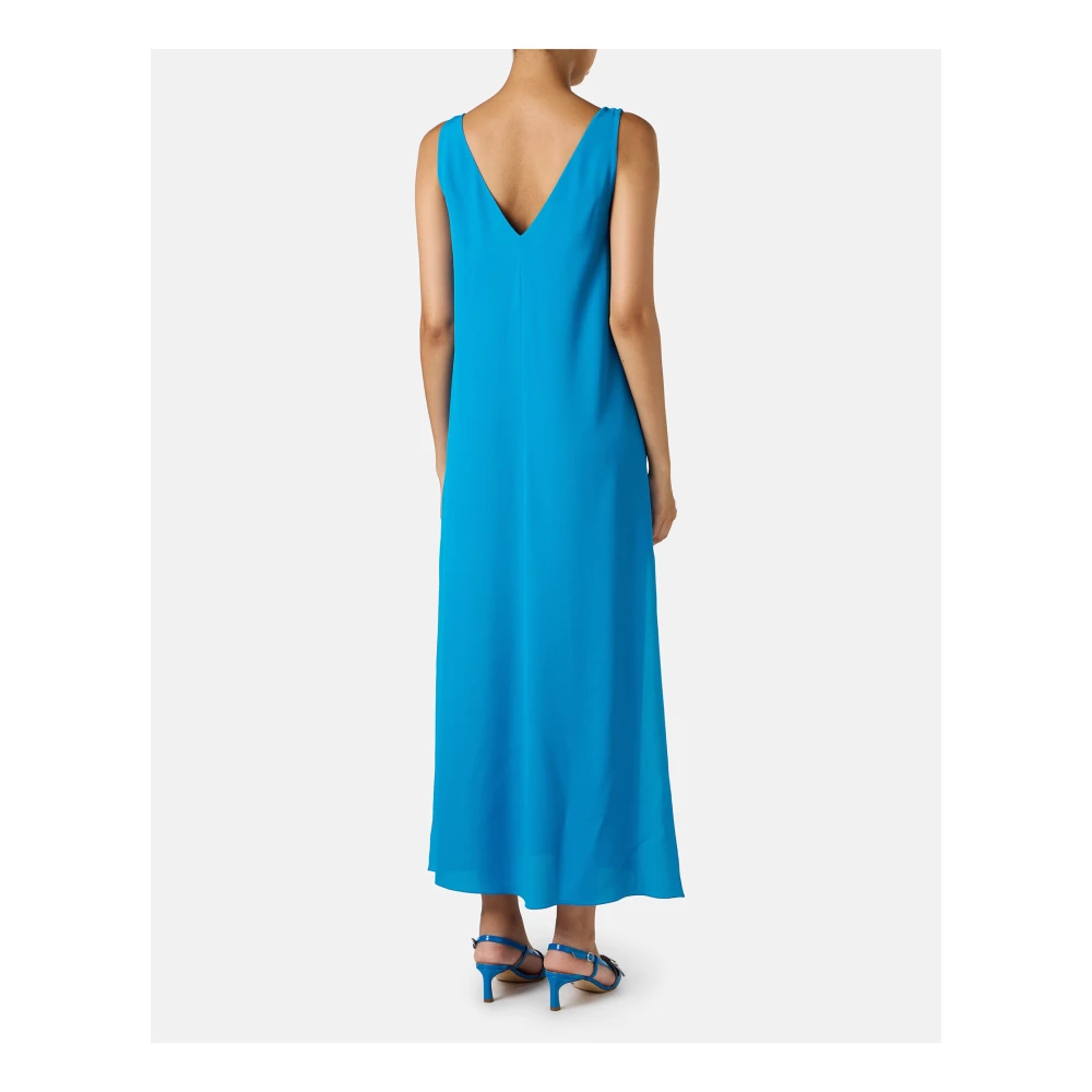 Iceberg Kobalt crêpe de Chine jurk met elegante details Blue Dames