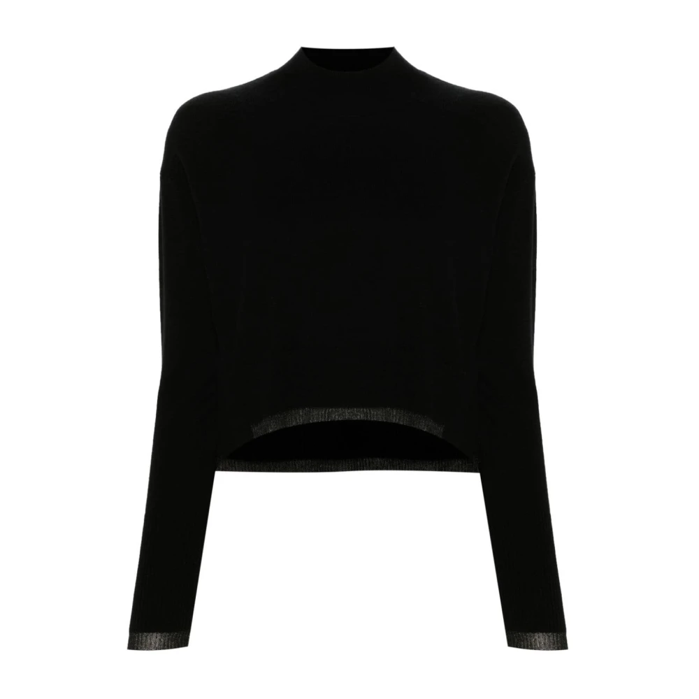 Pinko Zwarte Gebreide Trui met Metallic Draad Black Dames