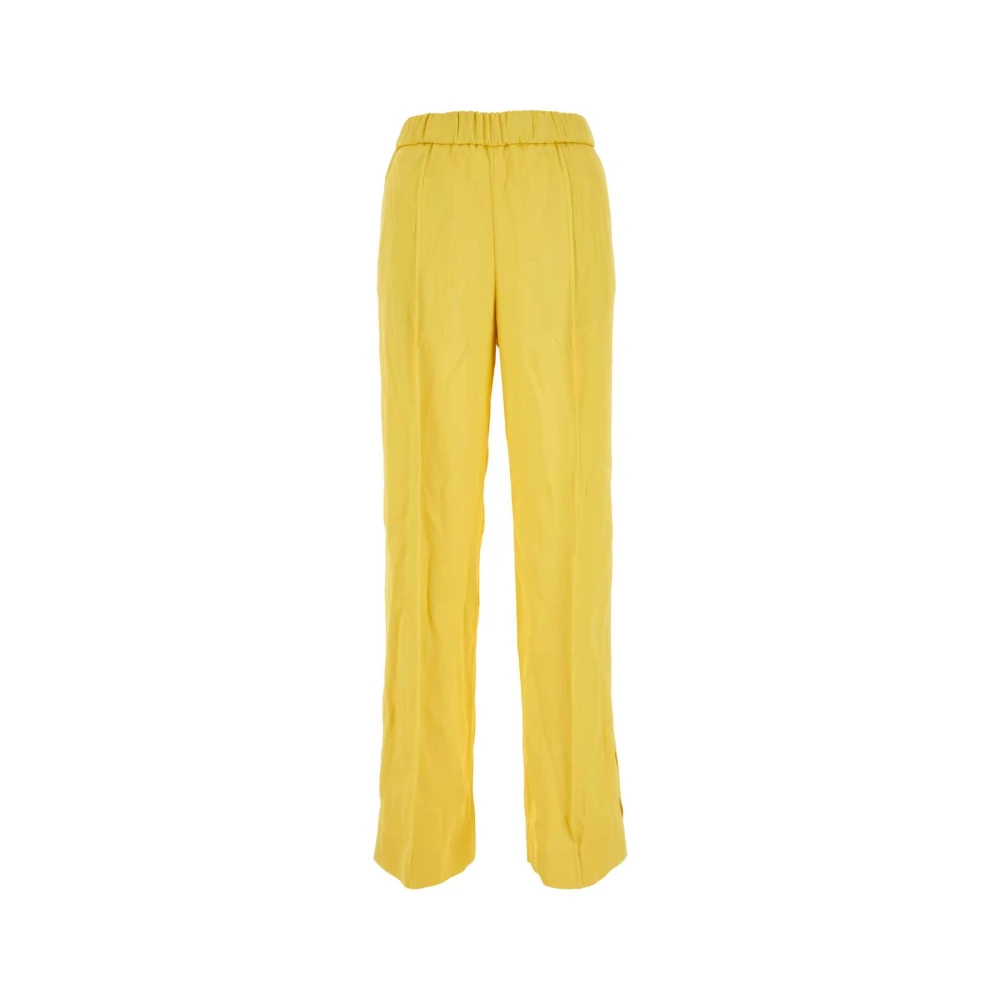 Jil Sander Gula Viskos Wide-Leg Sweatpants Yellow, Dam