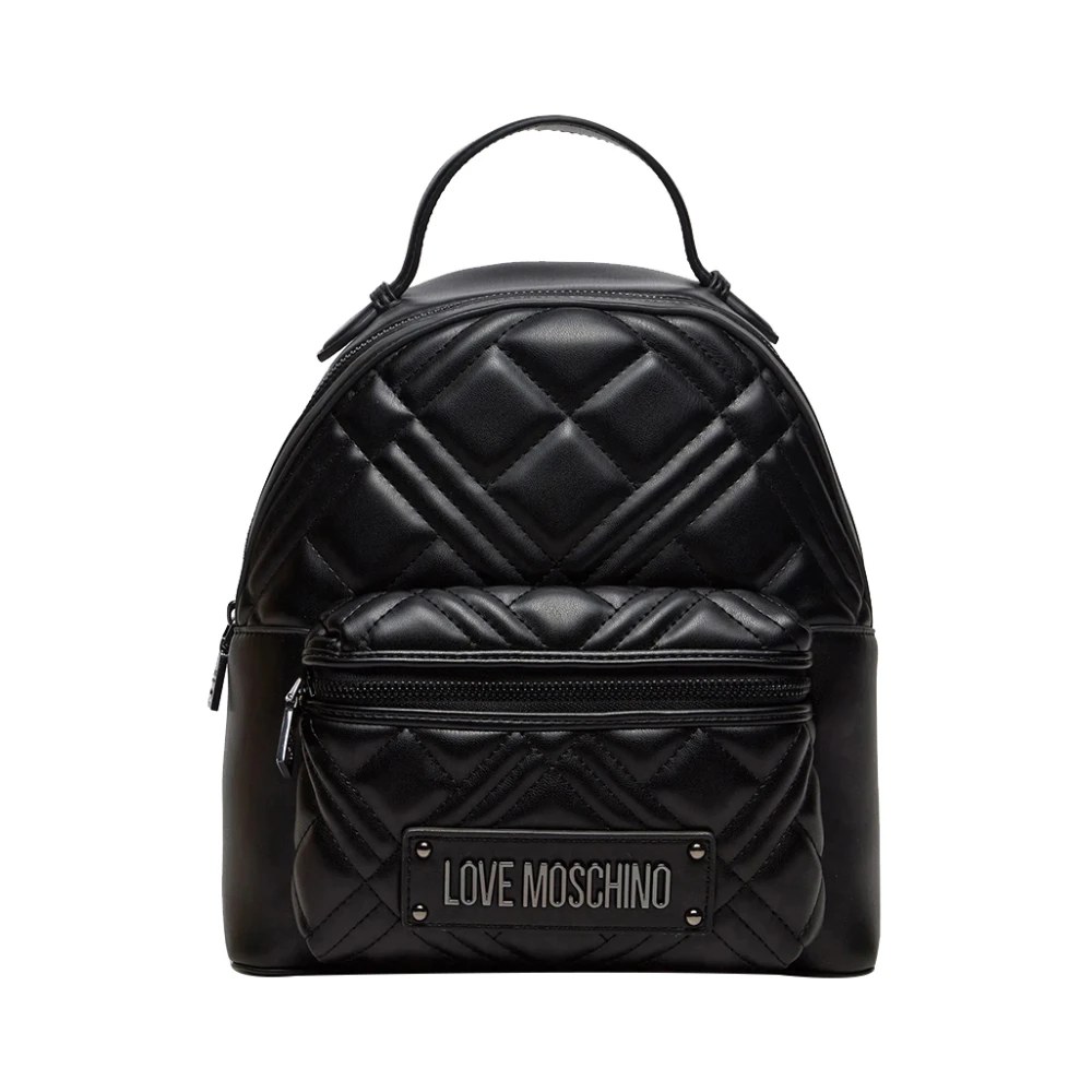 Moschino Svart Elegant Ryggsäck med Gyllene Detaljer Black, Dam