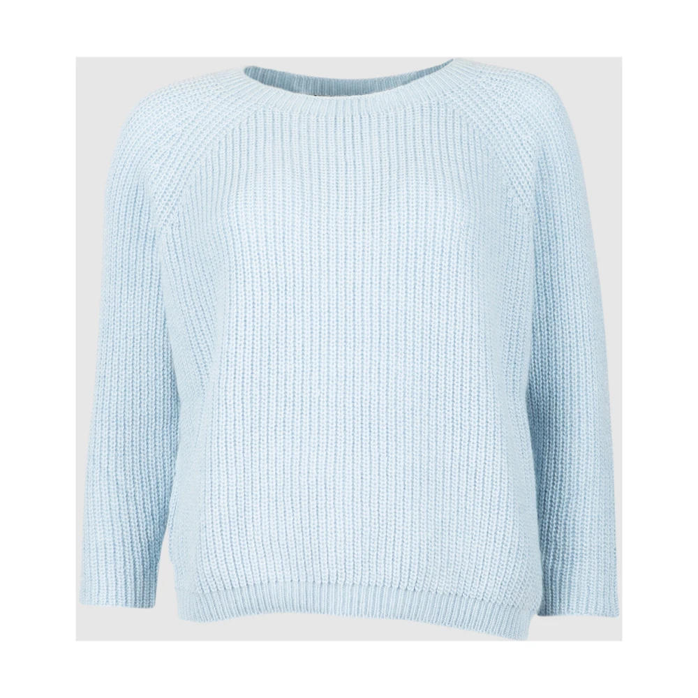 Max Mara Weekend Heldere Blauwe Mohair Crewneck Sweater Blue Dames