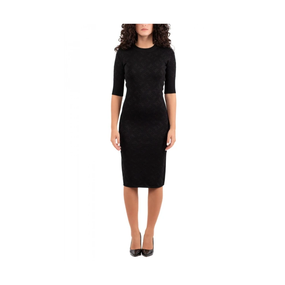 Pinko Women's Black Trendy Midi Dress - Midi Dresses - L - Dresses
