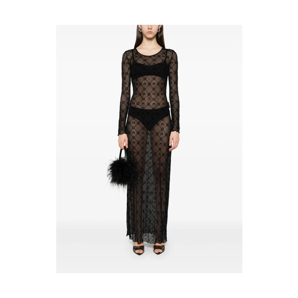 Marine Serre Stijlvolle Zwarte Jurk Black Dames