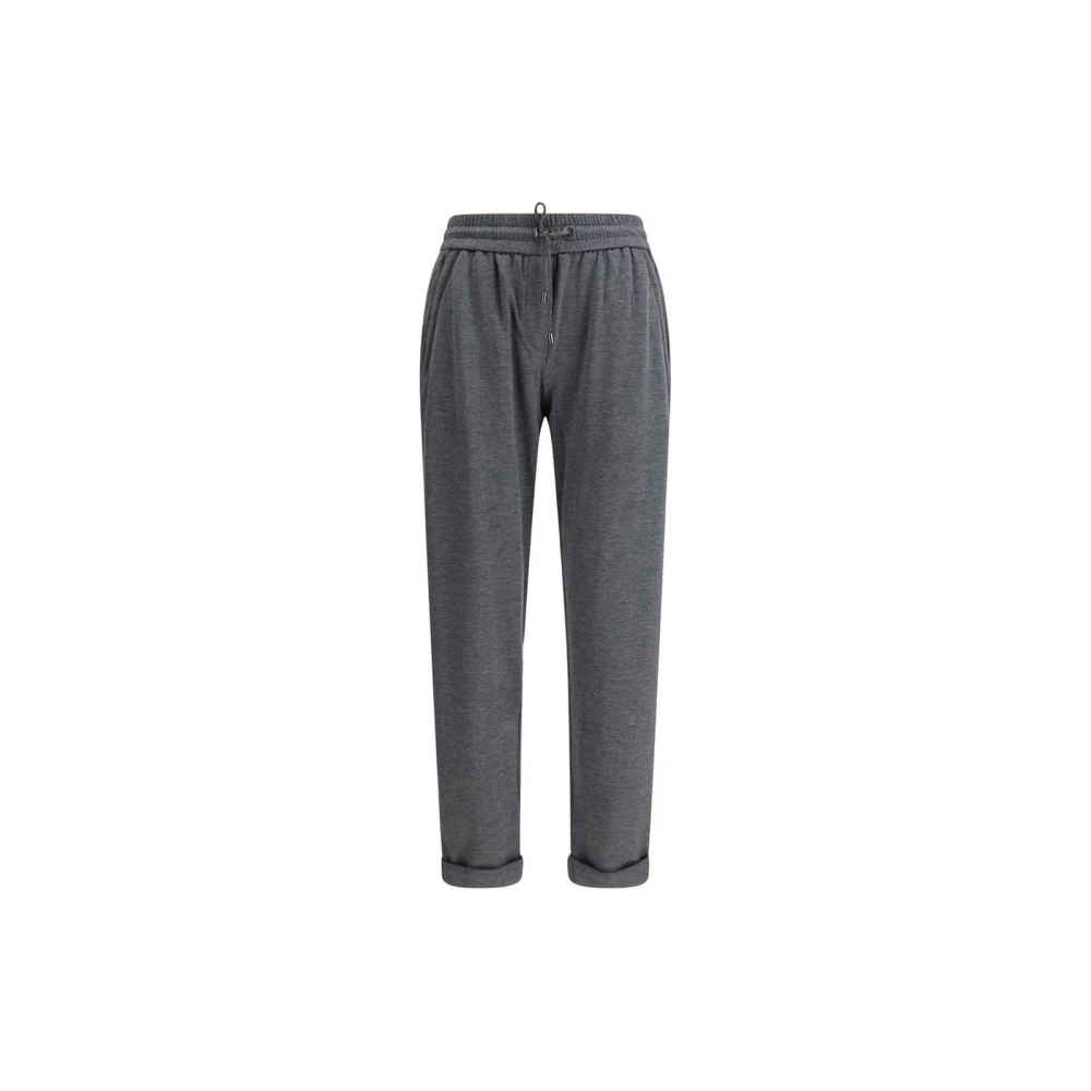 BRUNELLO CUCINELLI Sprankelende Juwelen Katoenen Broek Gray Dames