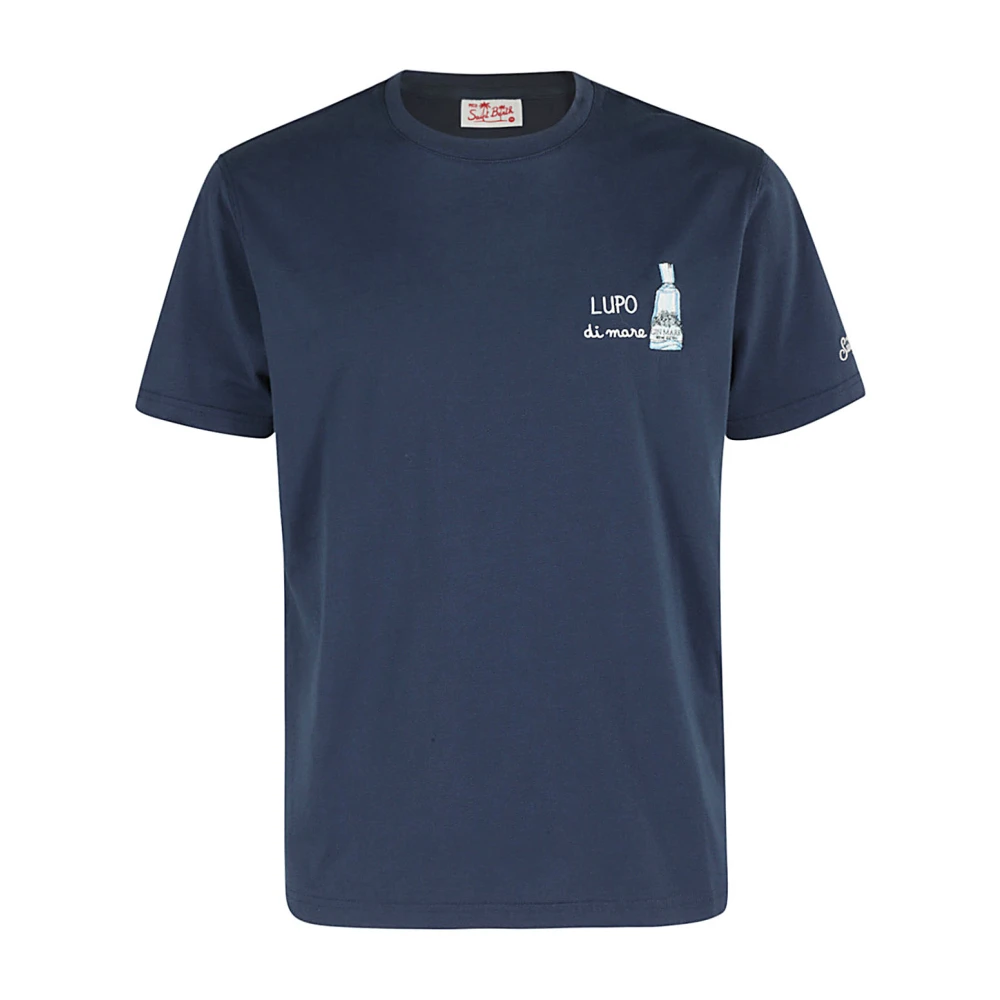 MC2 Saint Barth Klassiek Katoenen T-Shirt Blue Heren