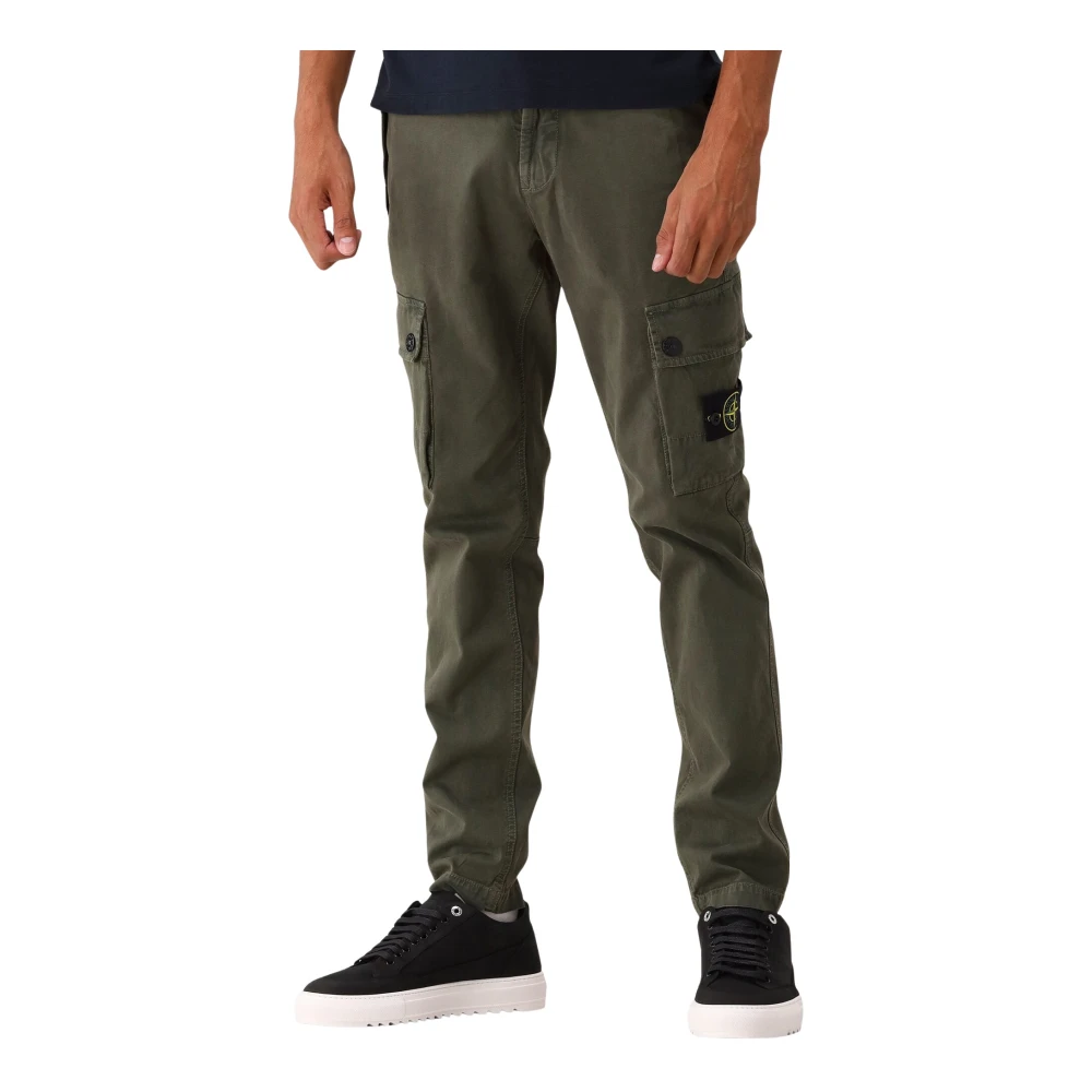 Stone Island Slim Cargo Byxor i Mörkgrön Green, Herr