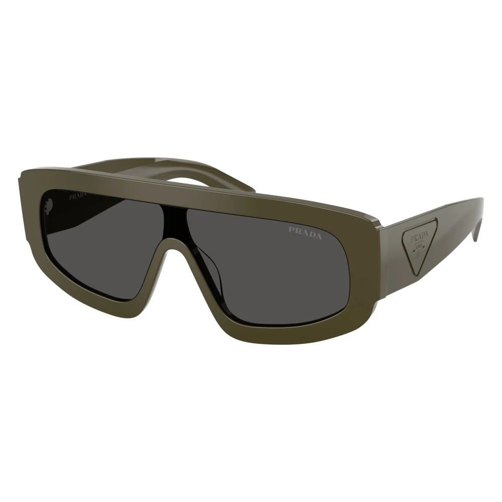 Prada Men's Green Rectangular Sunglasses - Sunglasses - One Size - Accessories
