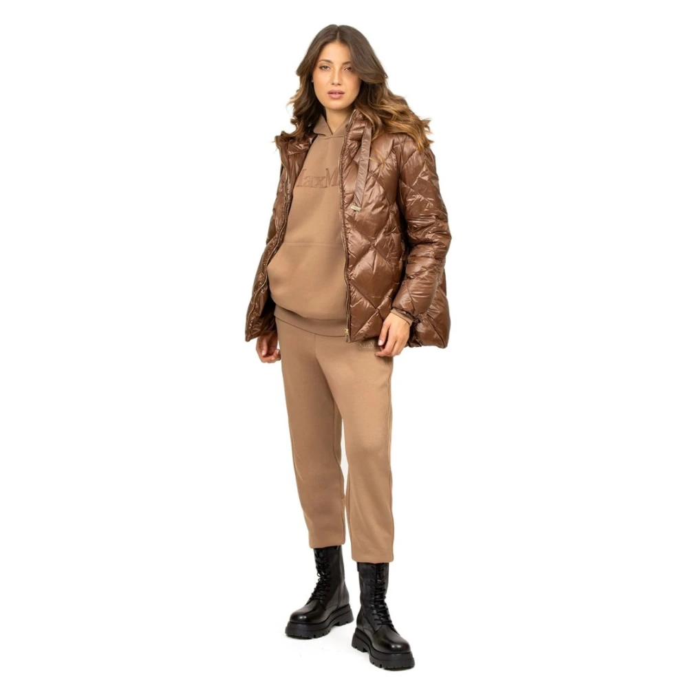 Max Mara Gewatteerde Kameel Donsjas Brown Dames