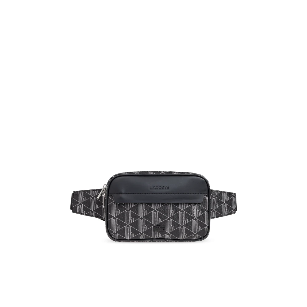 LACOSTE Body Bag Allover Monogram Noir Gris - Image 2