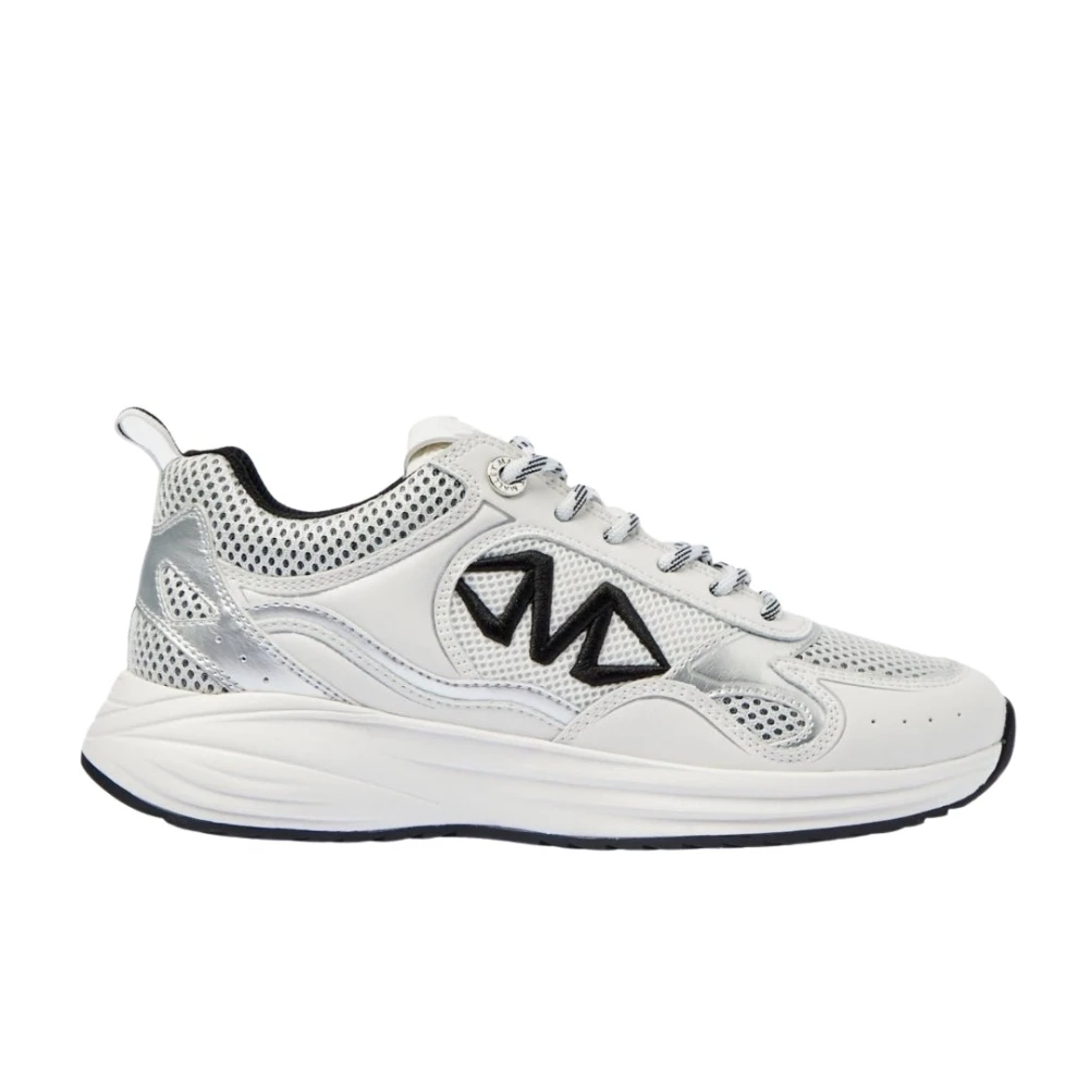 Mallet London Witte Zilveren Sneakers Eigentijdse Mesh Constructie Dames Schoenen Veelkleurig Multicolor