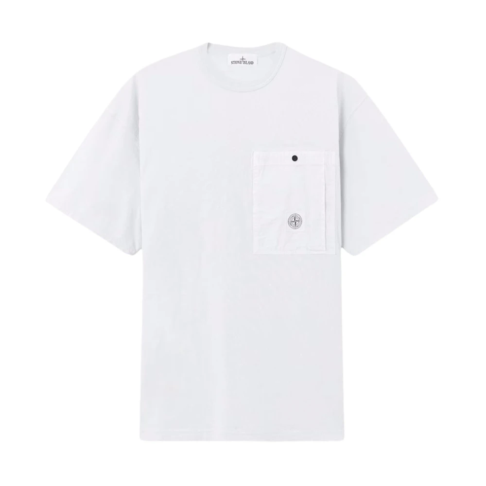 Stone Island Men's Gray T-Shirts, Xl, S0115 Pocket T Shirt