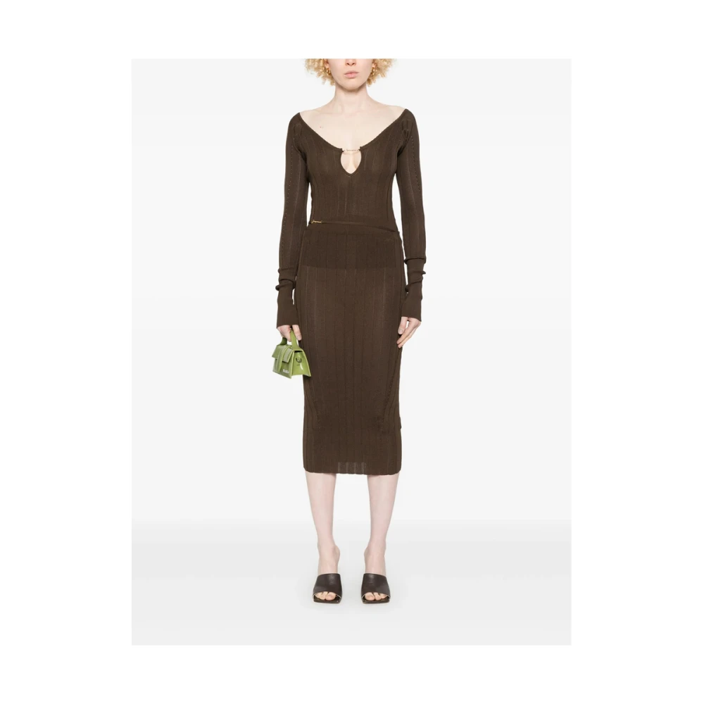 Jacquemus Bruine Rok met Elastische Tailleband Brown Dames