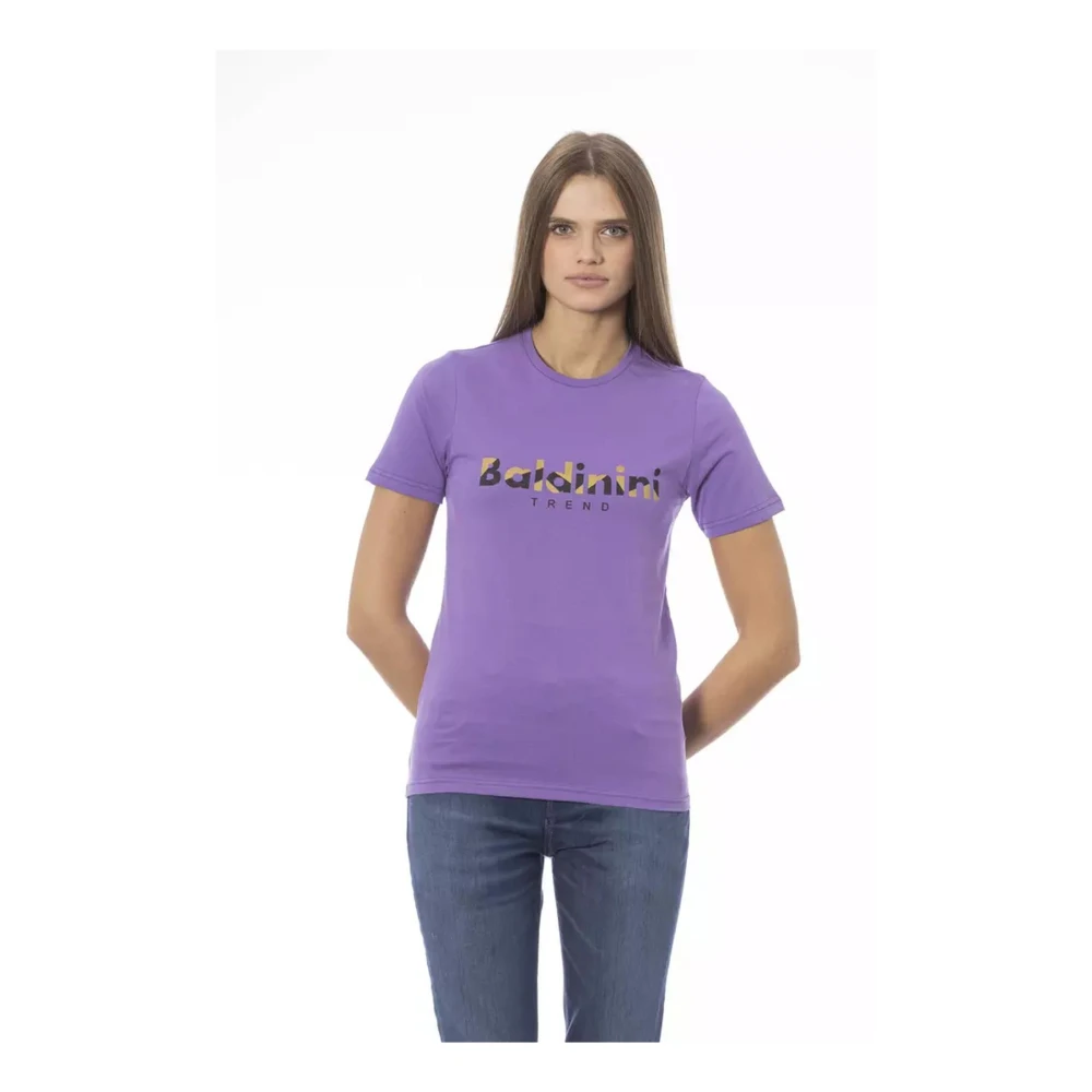 Baldinini T-shirt met ronde hals en print op de voorkant Purple Dames