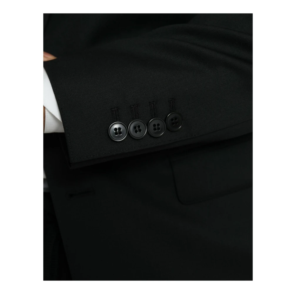 Dolce & Gabbana Zwarte Wol Blazer Slim Fit Black Heren