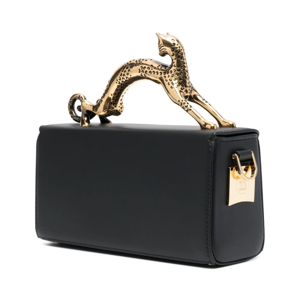 Lanvin Zwarte Leren Schoudertas Black Dames