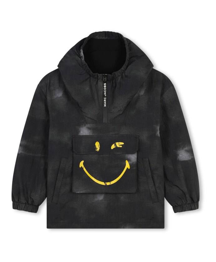 veste-anorak-noire-a-imprime-smiley