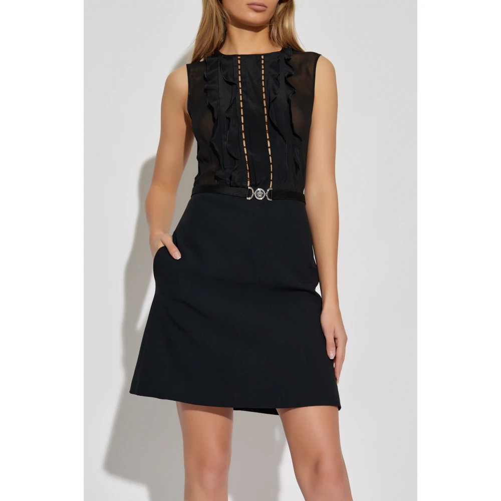 Versace Gerimpelde Jurk Black Dames