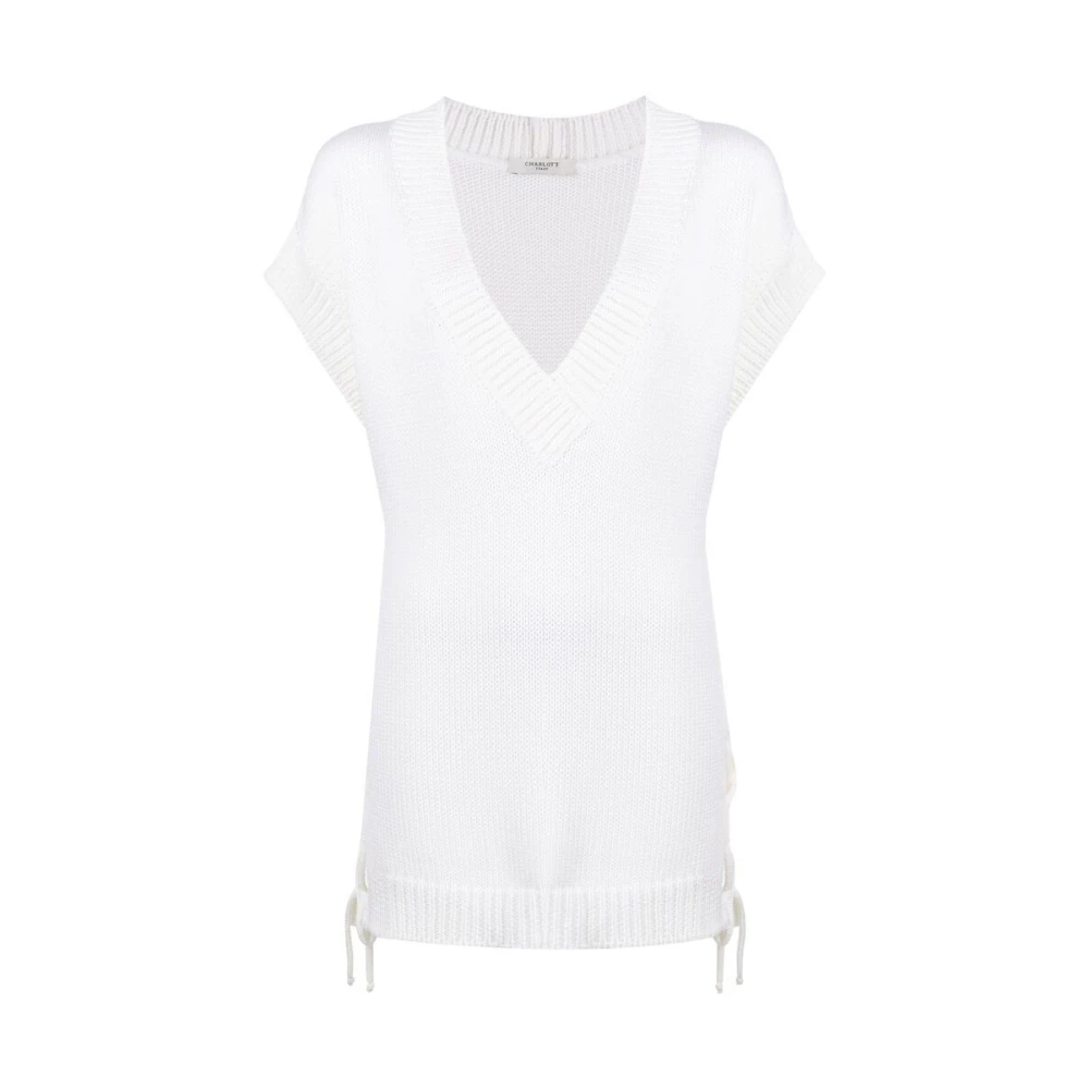 Charlott V-neck Knitwear White Dames