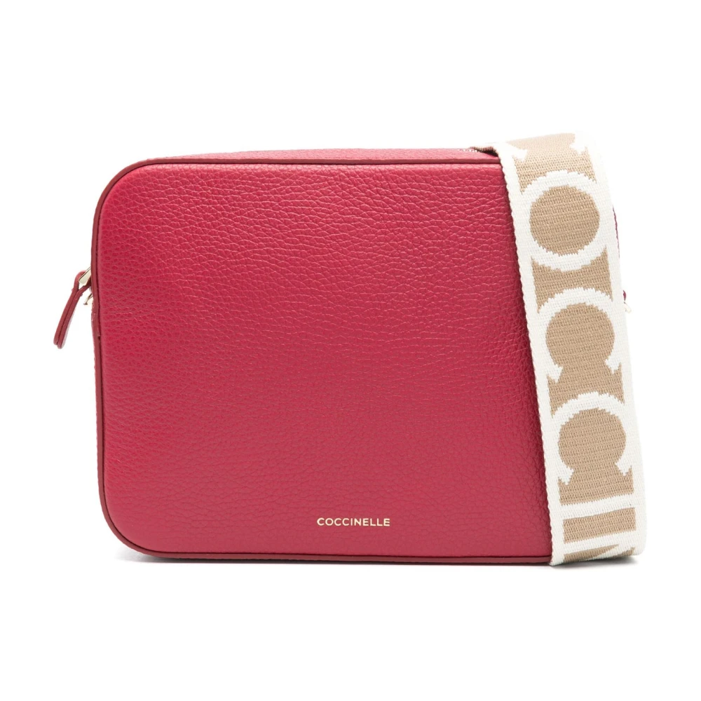 Coccinelle Stilren läder crossbody-väska med dragkedja Red, Dam