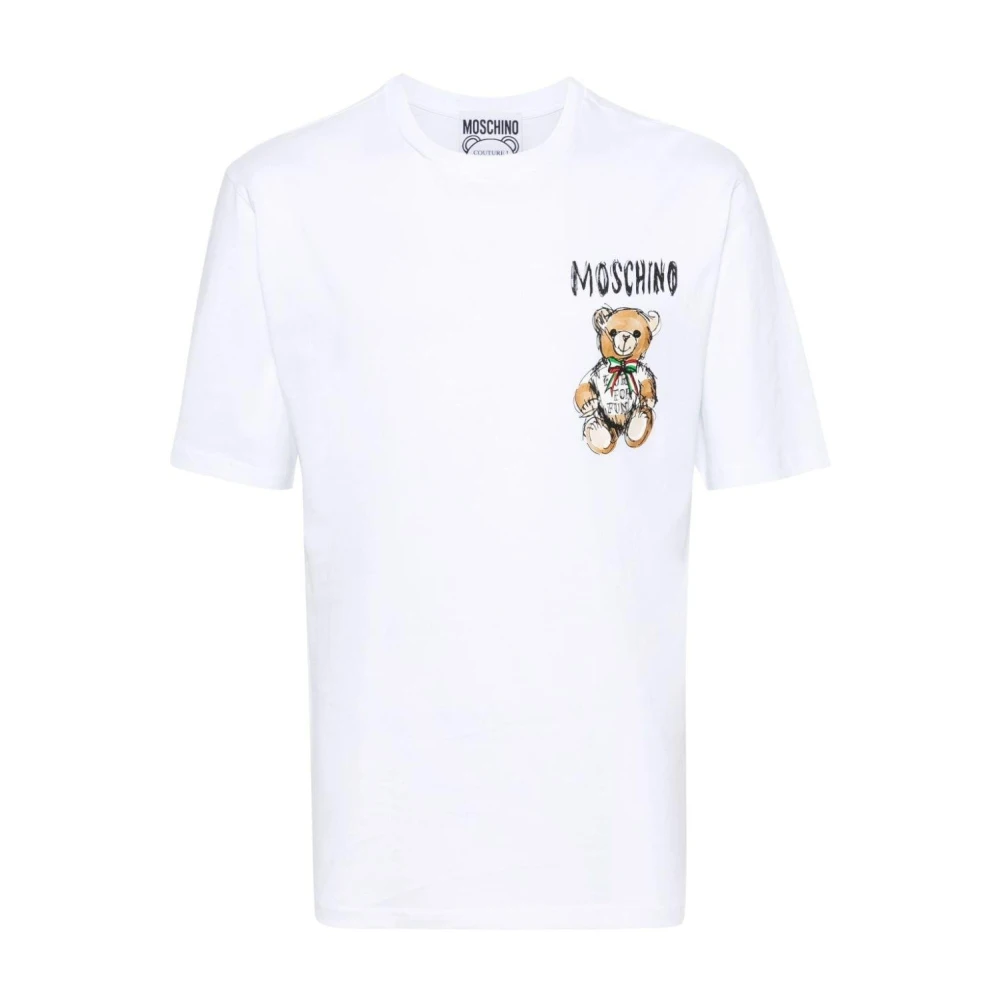 Moschino Wit Katoen Regular Fit T-Shirt White Heren