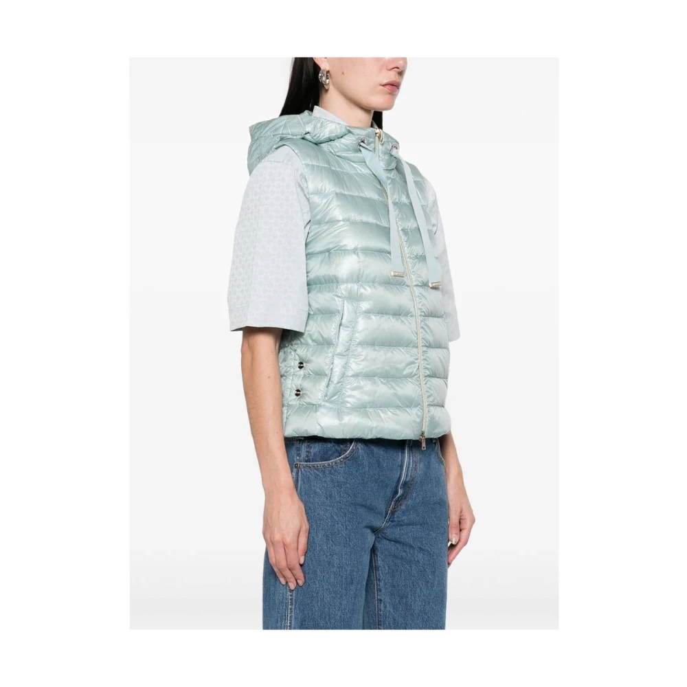 Herno Lichtblauwe Zip Waistcoat met Zijzakken Blue Dames