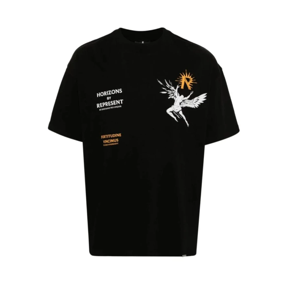 Represent Icarus Zwart Katoenen T-Shirt Black Heren