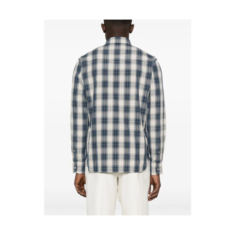 Tom Ford Navy Blue Western-Style Overhemd Blue Heren