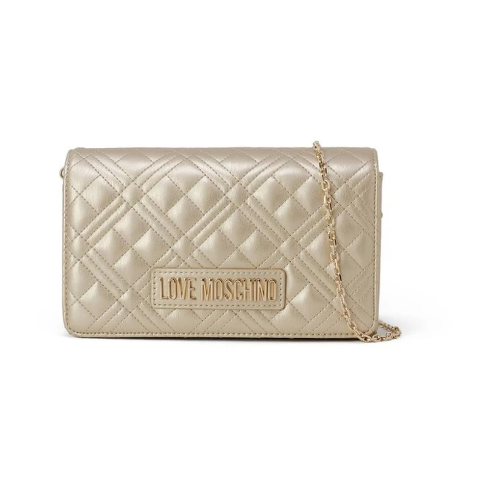 Love Moschino Polyethyleen Handtas met Afwerking Yellow Dames
