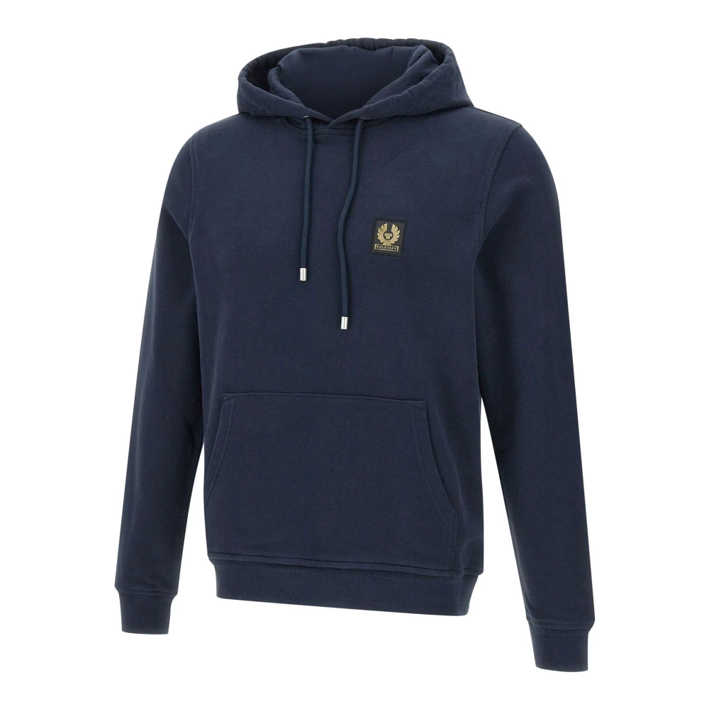 Belstaff Blauwe Katoenen Fleece Sweatshirt met Capuchon Blue Heren
