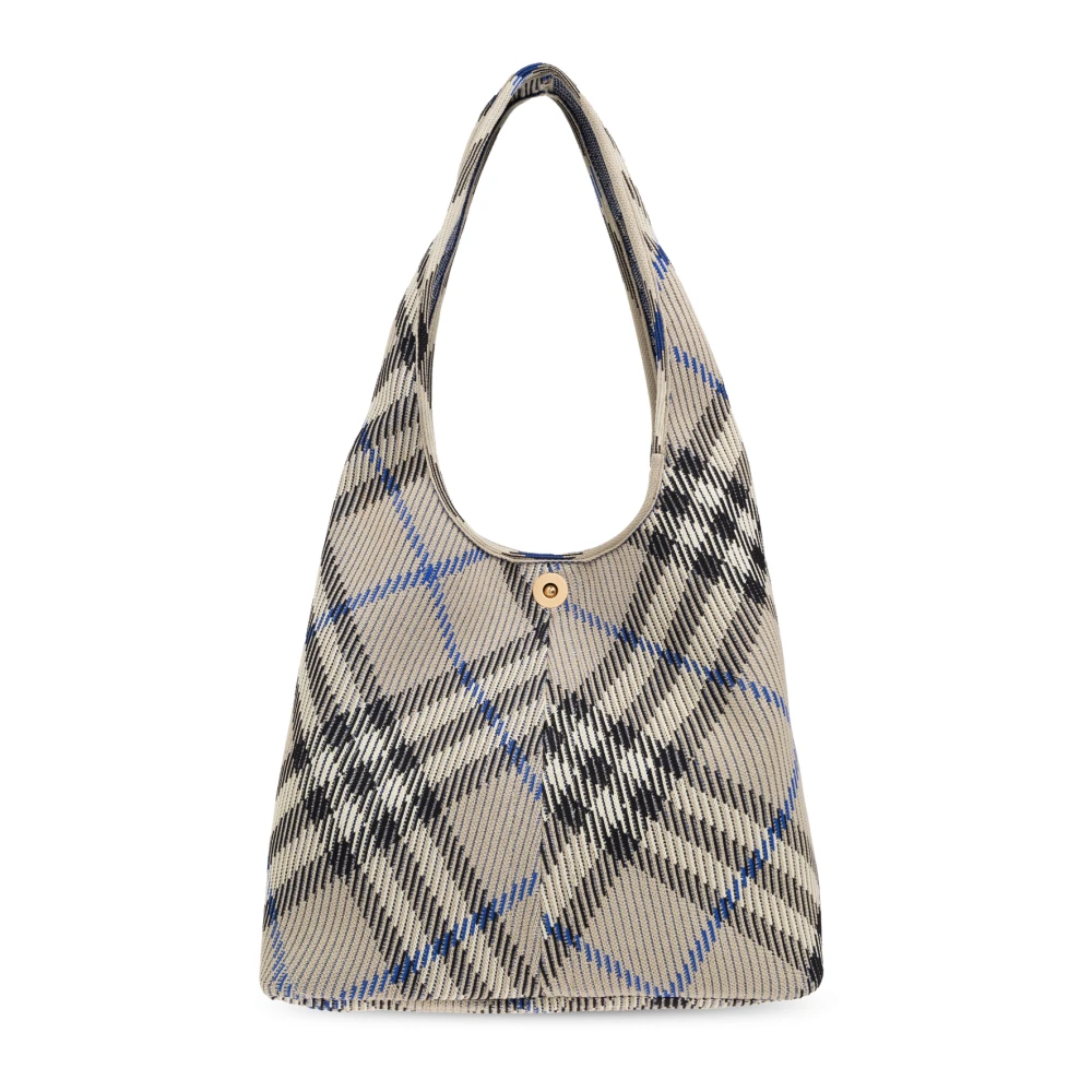 Burberry Schoudertas Gebreid Groot Gray Dames