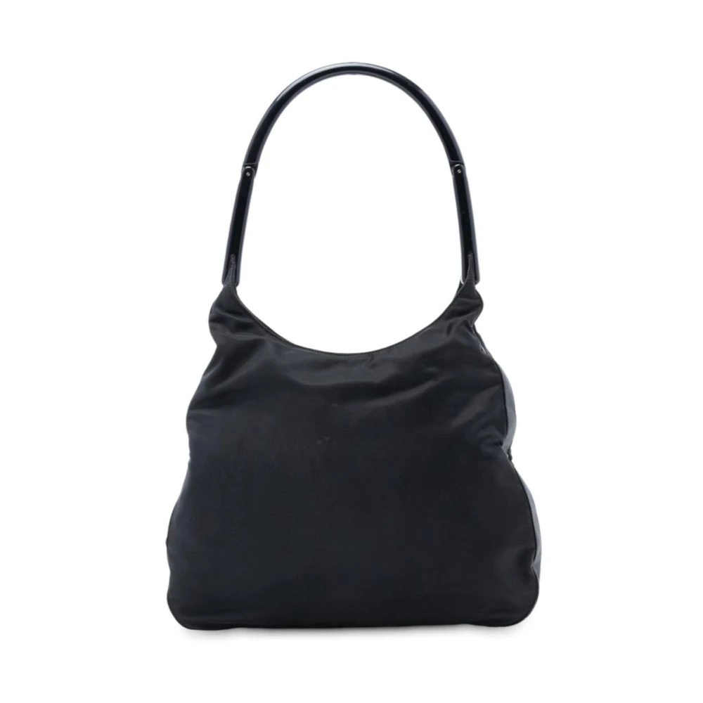 Prada Vintage Women's Black Pre-Owned Nylon Hobo Bag