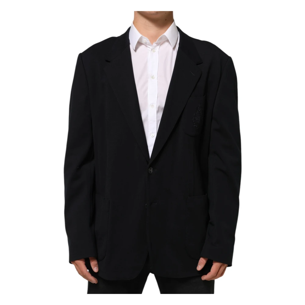 Dolce & Gabbana Men's Black Blazers, 3XL, 2 Buttons Suit Jacket Blazer