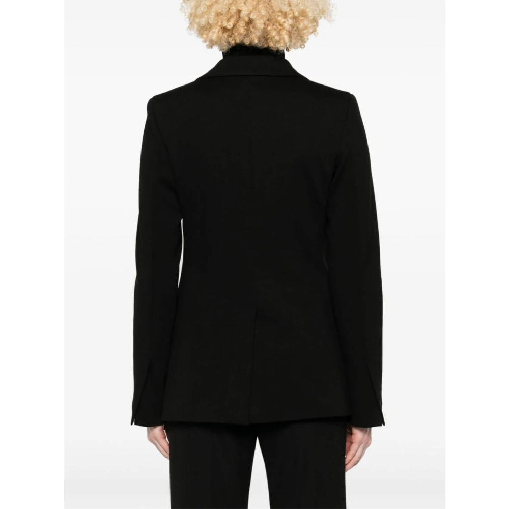 Semicouture Chique Zwarte Blazer met Peak Revers Black Dames