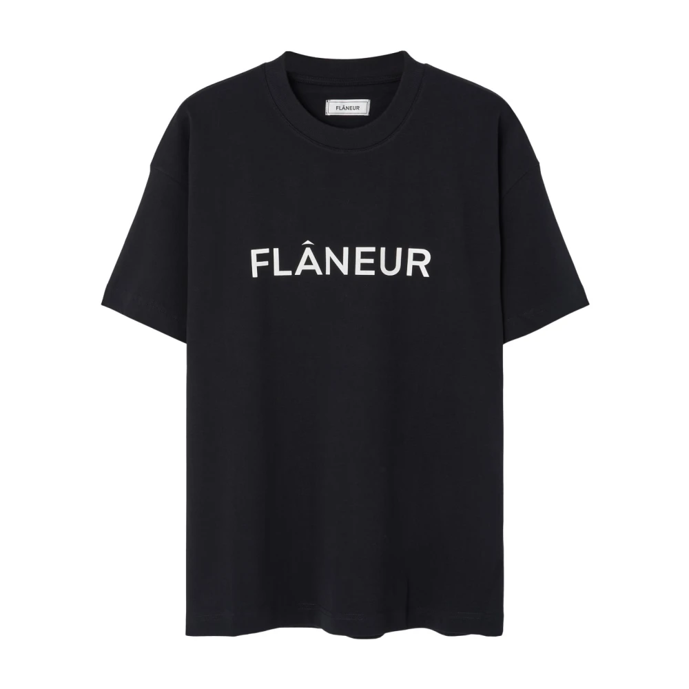 Flâneur Gedrukt Logo T-shirt Black Heren