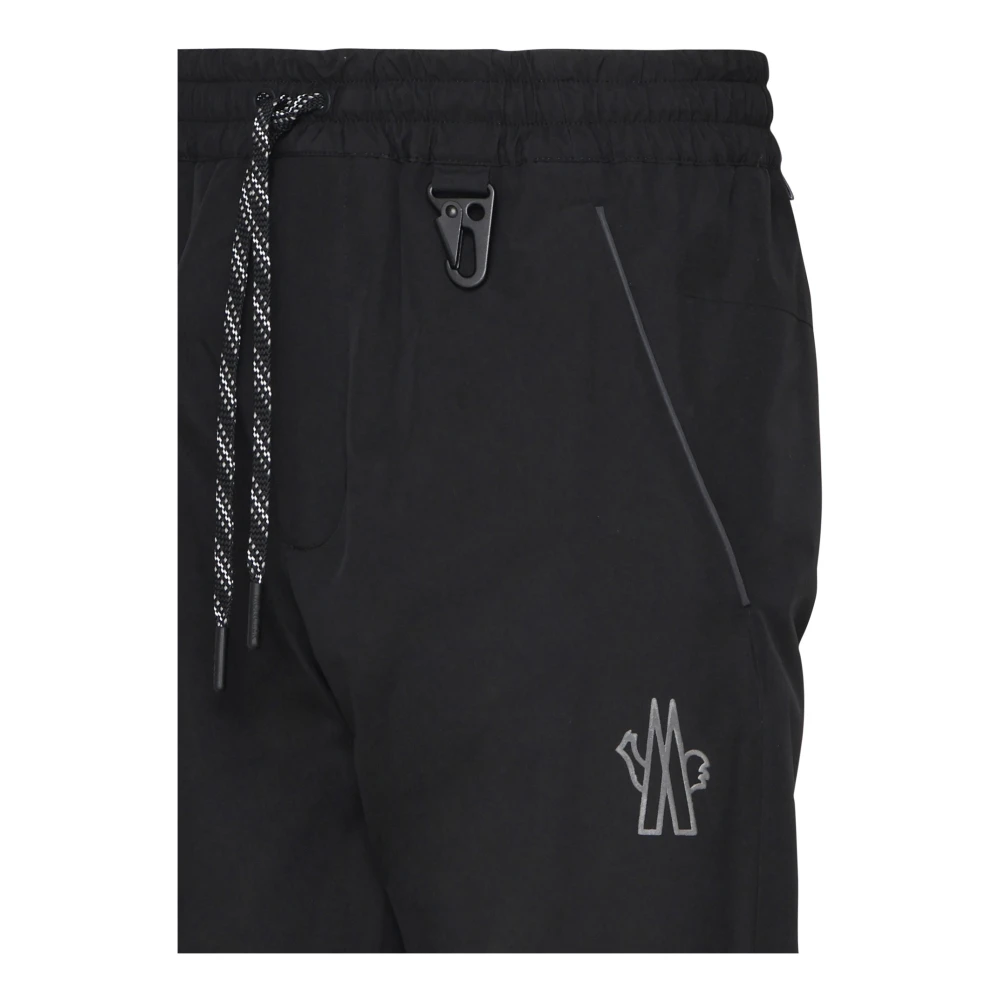 Moncler Sportieve Zwarte Broek met Koord Black Heren