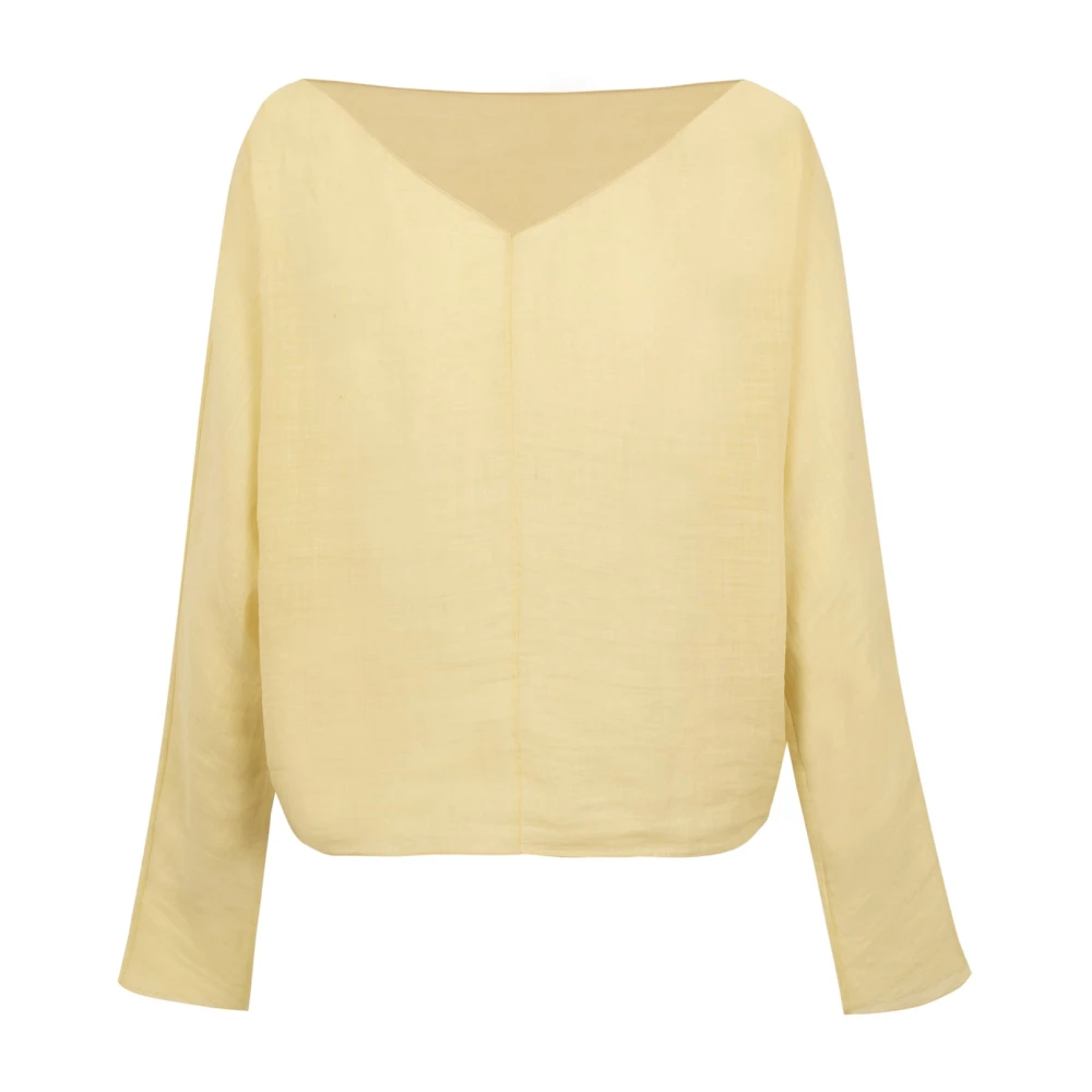 Cortana Yo top in lichtgeel ramie Yellow Dames