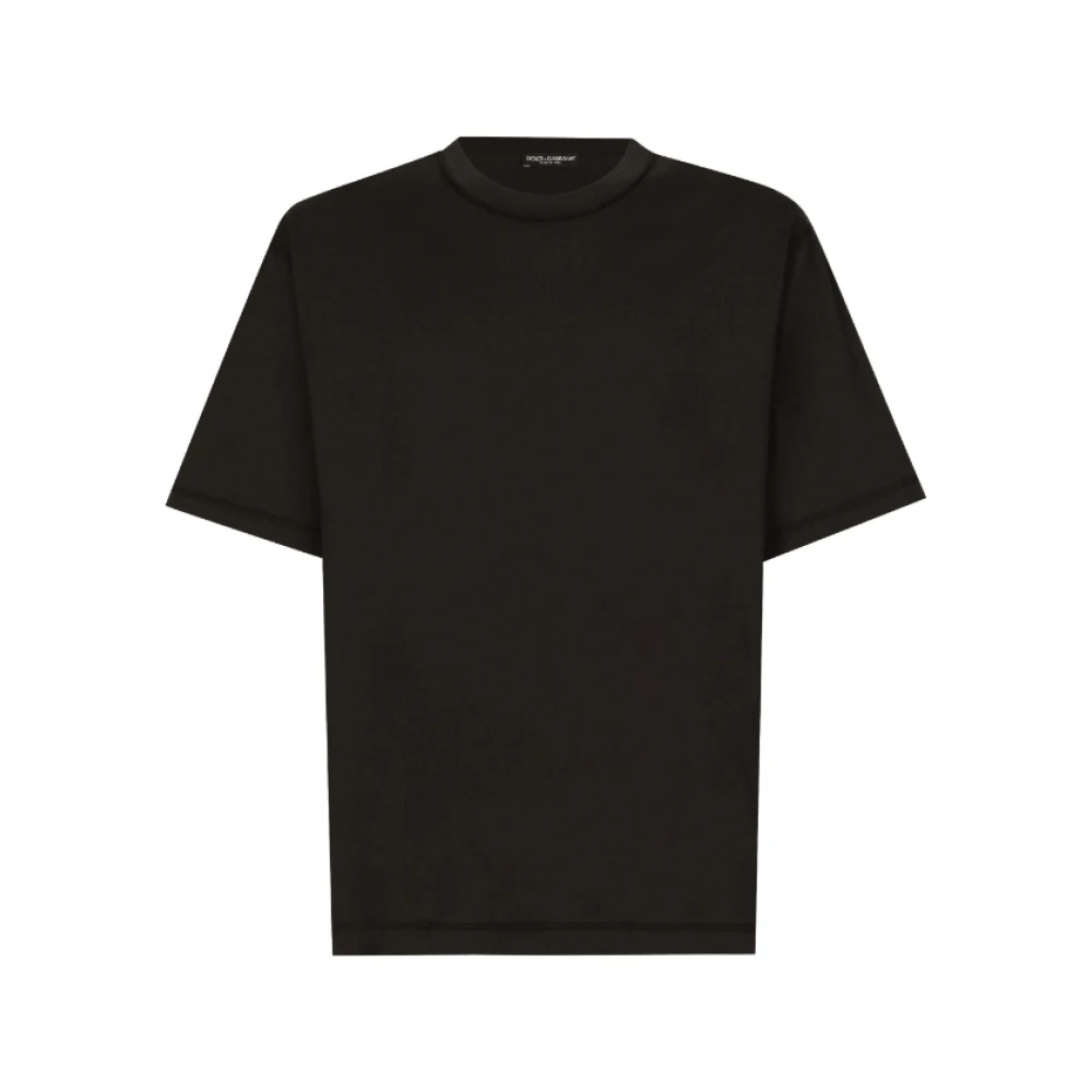 Dolce & Gabbana Zwart Katoenen Crew Neck T-shirt Black Heren