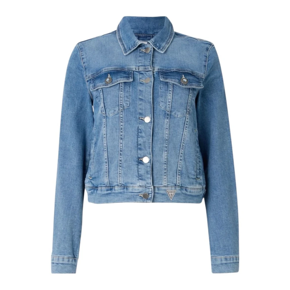 Guess Denimjack Delya met juweelknopen Blue Dames