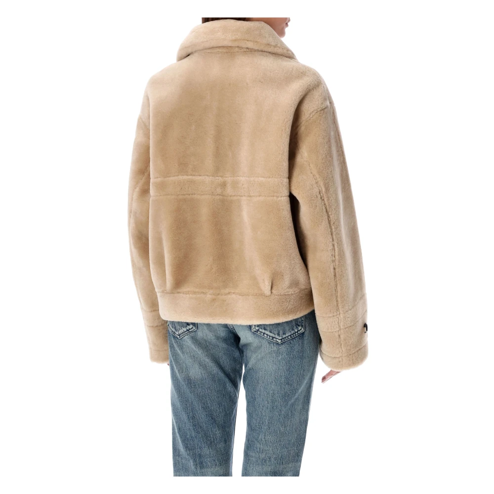 Urbancode Omkeerbare Shearling Aviator Peacoat Kameel Beige Dames