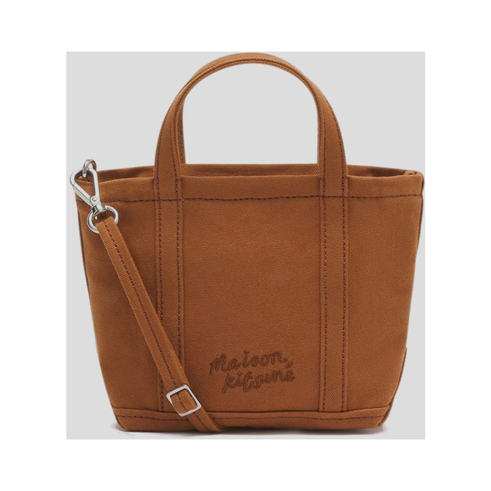 Maison Kitsuné Katoenen Winkelmand Brown Dames