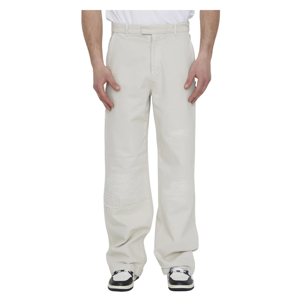 Amiri Versleten witte katoenen denim jeans Ss23 White Heren