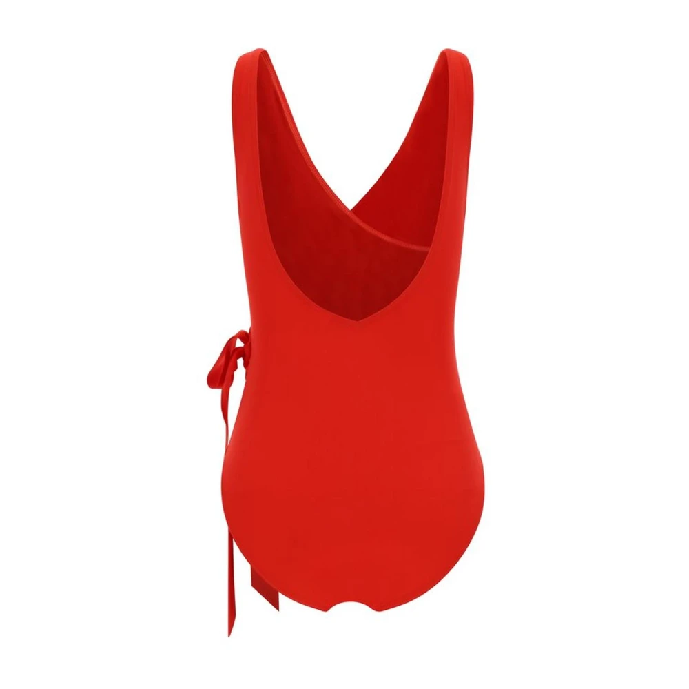 Zimmermann Monochrome Wrap Badpak met Smock Steek Red Dames