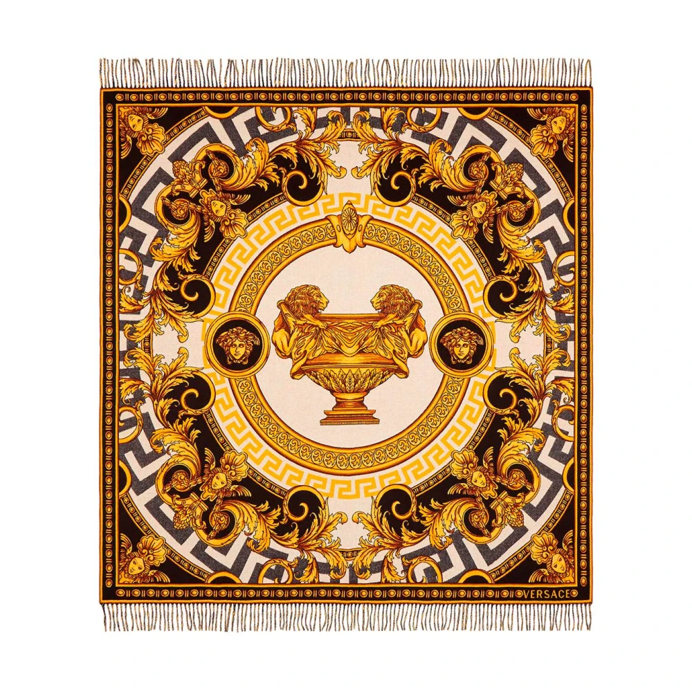 Versace Luxe Wollen Plaid 'La Coupe des Dieux' Yellow Unisex
