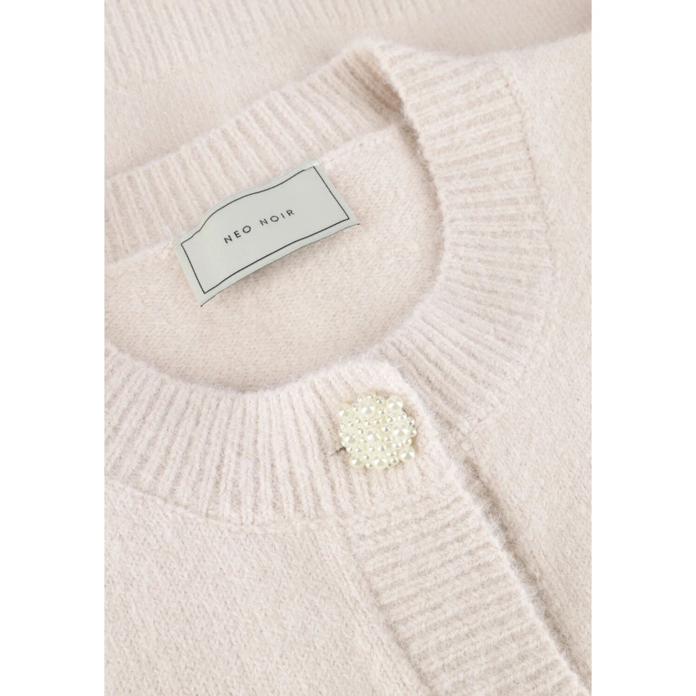 NEO NOIR Elegante witte gebreide cardigan Trudy Deco Beige Dames