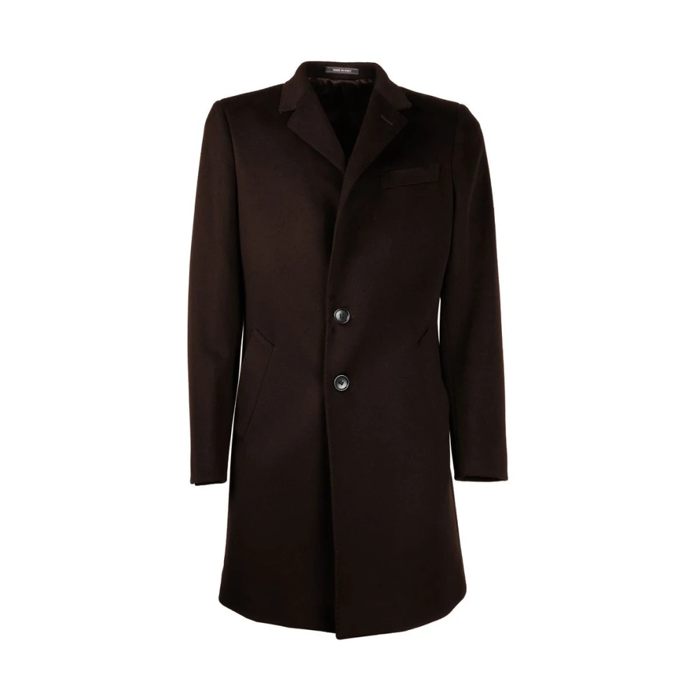 Made in Italia Bruine Wollen Jas voor Mannen Brown Heren