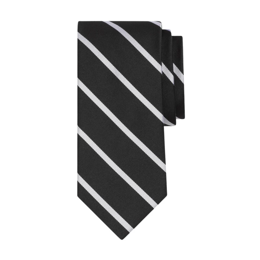 Brooks Brothers Zwarte zijden regiment stropdas Black Heren