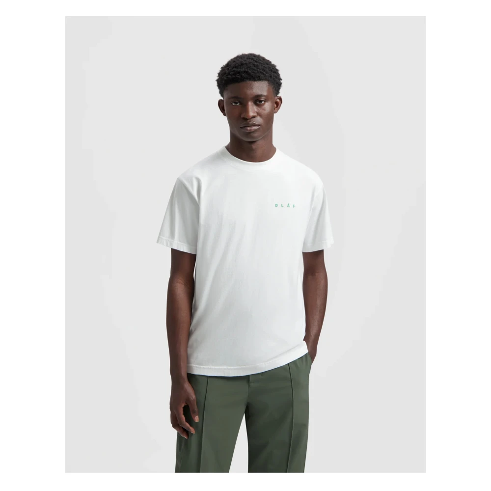 Olaf Hussein Spiral Face Tee T-shirt Wit White Heren